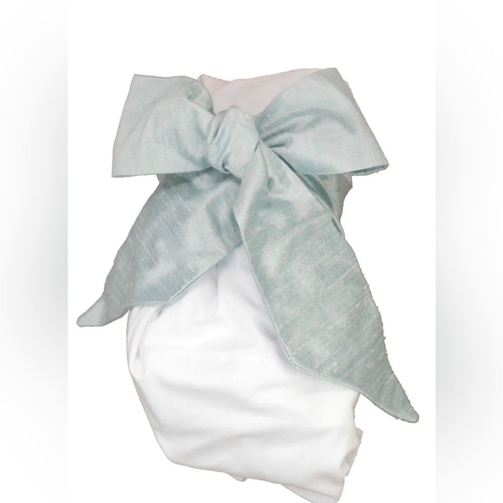 Beaufort Bonnet Bow Swaddle Sea Blue Silk